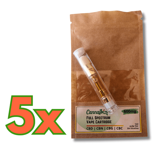 5x Full Spectrum Vape Cartridge 60% / 600mg