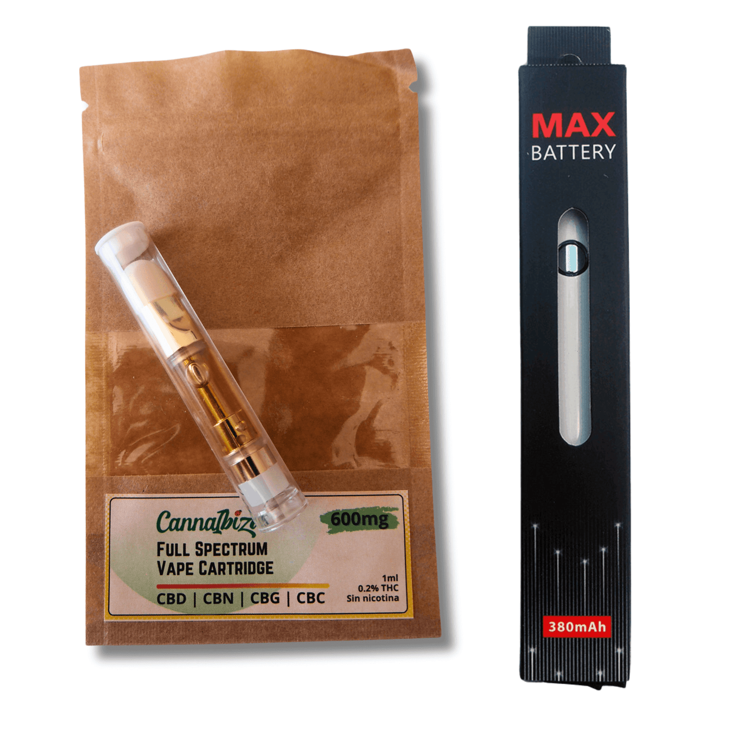 COMBO: Full Spectrum Vape Cartridge 60% / 600mg + Vape Pen Type 510