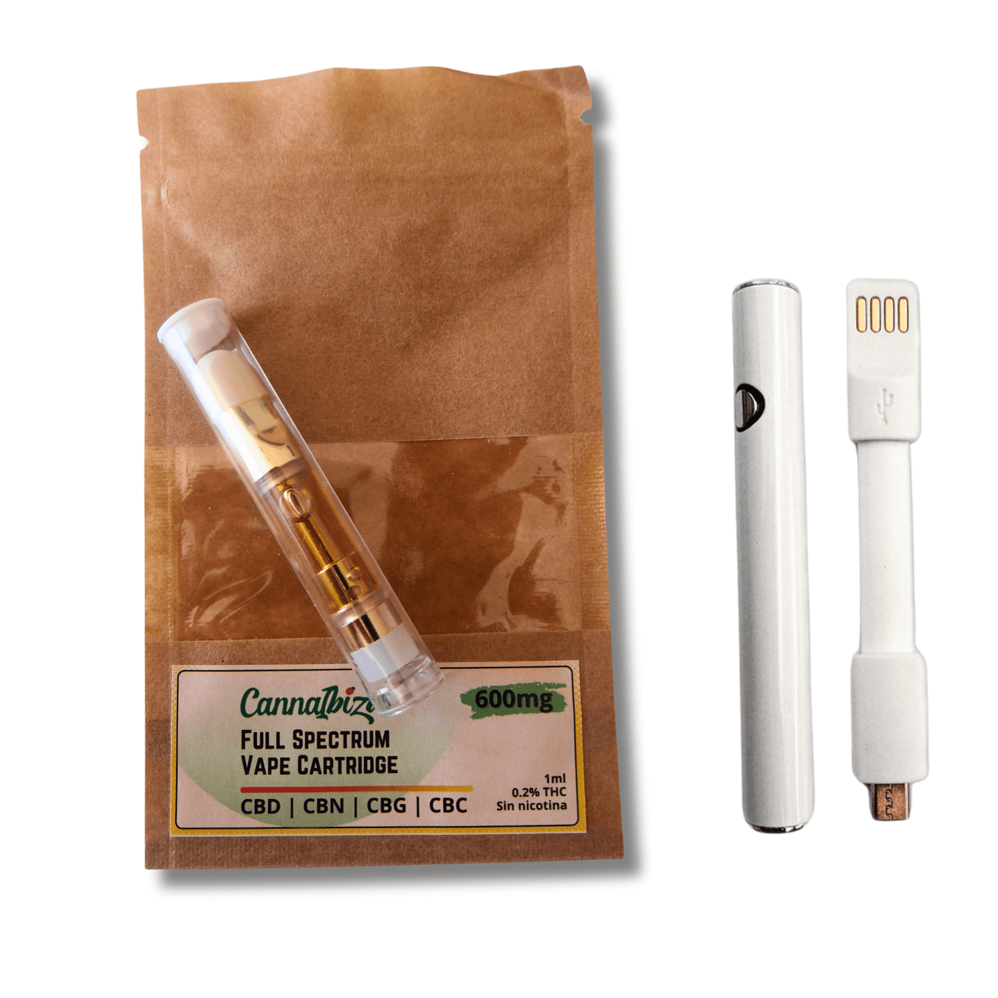 COMBO: Full Spectrum Vape Cartridge 60% / 600mg + Vape Pen Type 510