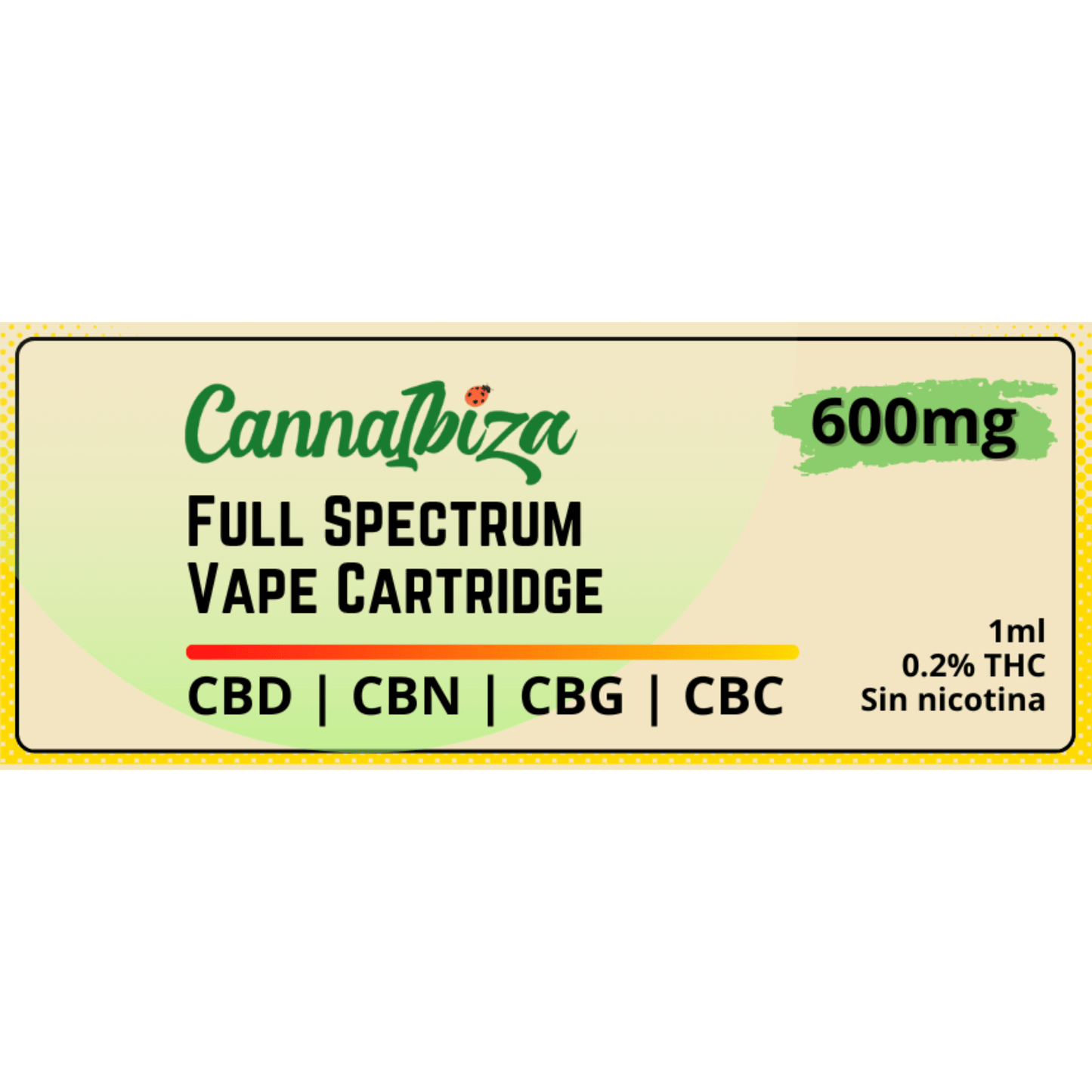 5x Full Spectrum Vape Cartridge 60% / 600mg